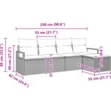 vidaXL 5-dijelni set vrtnih kauča s jastučićima smeđi poli ratan | shoptok.hr