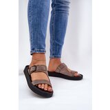 Zazoo Women's Suede Platform Slippers Brown 3024 | Shoptok.si