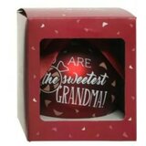 Polimont staklena novogodišnja kugla sa porukom u gift pakovanju 10cm You Are The Sweetest Grandma OUTLET cene