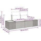  Set vrtnih sofa s jastučićima u crnom poli ratan | shoptok.hr