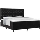  Box Spring Postelja z Blazino Črna 180x200 cm Žamet, (22050167) | Shoptok.si