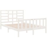  Okvir za krevet od masivnog drva bijeli 120 x 190 cm 4FT bračni | shoptok.hr
