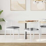  Stolac za blagovanje 2 pcs Bijela i siva Čvrsto drvo | shoptok.hr