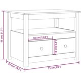  Klubska mizica siva 71x49x55 cm trdna borovina, (20711552) | Shoptok.si