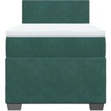 vidaXL Box spring postelja z vzmetnico temno zelena 90x200 cm žamet | Shoptok.si