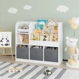 Kinder Home Dečiji Drveni Montessori organziator - polica za knjige i igračke beli, 92x30x80 cm cene