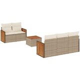  6-dijelni set vrtnih sofa s jastucima bež od poliratana | shoptok.hr