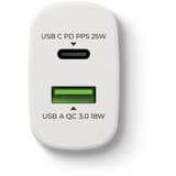 Prio Fast Charge zidni punjač 25W PD PPS (USB C)+QC 3.0 (USB A) bijeli Cijene