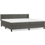vidaXL Box spring postelja z vzmetnico temno siva 200x200 cm žamet, (20900731) Cene