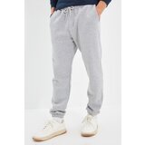 Trendyol Men's Gray Men's Regular/Normal Fit Pants with Elasticated Joggers, the inner part is Soft Pile Sweatpants Cene