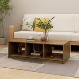 vidaXL Klubska mizica medeno rjava 110x50x34 cm trdna borovina Cene