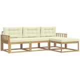 vidaXL Zunanja garnitura za sedenje 4 pcs Bela in krem Poliester, (5000281541) | Shoptok.si