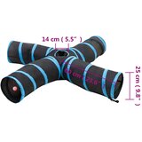  Mačji tunel 4-smjerni crno-plavi 25 cm poliester | shoptok.hr