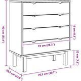  Komoda OTTA Crna 76,5 x 39,5 x 90 cm Masivna borovina | Eponuda.ba