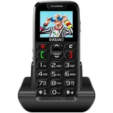 EasyPhone telefon na tipke s polnilnim stojalom, črn, (22046483)