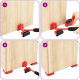  Kotačići za namještaj 8 kom s podizačima crveni 9,8 x 7,5 x 3 cm 150 kg | shoptok.hr
