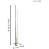 Eglo 55972 - led rgbw prigušiva podna lampa fraioli-c LED/34W/230V mat hrom + daljinski upravljač | Eponuda.com
