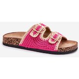 Boto Crocheted Women's Slippers With Golden Buckles Fuchsia Fenira | shoptok.hr