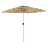 vidaXL Vrtni senčnik z LED in z jeklenim drogom rjav 248x248x248 cm | Shoptok.si