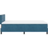 Box Spring Krevet s Madracem Tamnoplava Mala Dupla Baršun | shoptok.hr