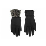 Rukavice POIVRE BLANC W23-1775-WO/F STRETCH FLEECE bubbly leopard black L M S | ePonuda.com
