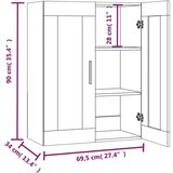 Viseći zidni ormarić boja smeđeg hrasta 69 5 x 34 x 90 cm | shoptok.hr