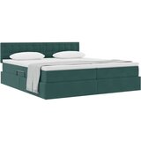  Postelja s shranjevanjem z vzmetnico Temno zelena 100 x 200 cm, (5000100632) | Shoptok.si
