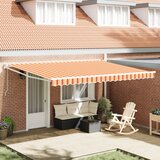 vidaXL automatska uvlačiva tenda žuta i narančasta 450x300 cm Cijene