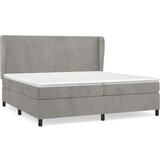  Box spring postelja z vzmetnico svetlo siva 200x200 cm žamet, (20788861) | Shoptok.si