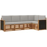 vidaXL Kotna sedežna garnitura z blazino 4 pcs Naravna in svetlo siva, (5000283834) | Shoptok.si