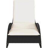  Ležaljka za sunčanje s jastukom crna 60x205x73 cm poliratan | shoptok.hr