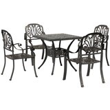 vidaXL Vrtna jedilna garnitura 5-delna bronasta liti aluminij, (21207328) Cene