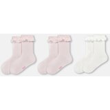 Dagi Ecru-Pink Girl's 3-Piece Lace Socks Cene