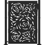 vidaXL Vrtna vrata crna 105x130 cm čelični plameni dizajn | shoptok.hr