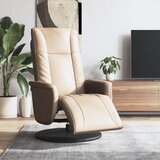 vidaXL Naslanjač z naslonom za noge kapučino barve umetno usnje | Shoptok.si