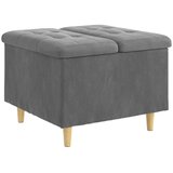  Shranjevalna tabureta Temno siva 60 x 60 x 45 cm Žamet, (5000208390) | Shoptok.si