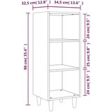  Komoda bijela 34 5 x 32 5 x 90 cm od konstruiranog drva | shoptok.hr