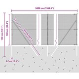 vidaXL varjeno žično ograjo s 13 stebri siva 1x50 m jeklo | Shoptok.si