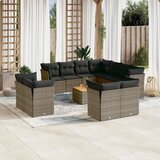  12-dijelni set vrtnih sofa od poliratana s jastucima sivi | shoptok.hr