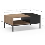 Marckeric Crni/u prirodnoj boji stolić za kavu 56x90 cm Cailin – | shoptok.hr