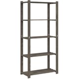  Stalak za pohranu 5 razina sivi 80x38x170 cm masivna borovina | shoptok.hr