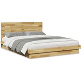  Okvir kreveta uzglavljem bez madraca 150x200 cm puno drvo hrast | Eponuda.com