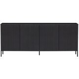 WOOOD Crna niska komoda od masivnog bora 200x85 cm Gravure – Cijene