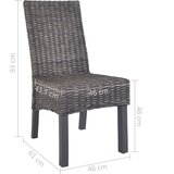  Blagovaonske stolice od kubu ratana i drva manga 2 kom smeđe | shoptok.hr