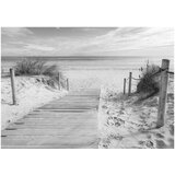  Samoljepljiva foto tapeta - On the beach - black and white 294x210 | shoptok.hr