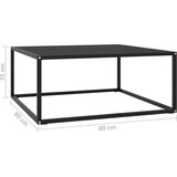 vidaXL stolić za kavu crni s crnim staklom 80 x 80 x 35 cm | shoptok.hr