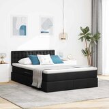  LED krevet za pohranu s madracem Crna 140 x 190 cm Tkanina | shoptok.hr