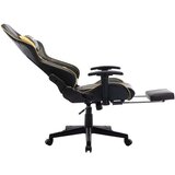 vidaXL Gaming stol z oporo za noge črno in zlato umetno usnje | Shoptok.si