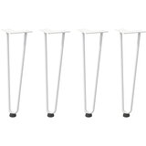  Noge za klubsko mizico 4 kosi bele 42 cm masivno jeklo, (22123830) | Shoptok.si