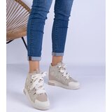 Gemre Beige women's sneakers with thick laces Gralina | Shoptok.si